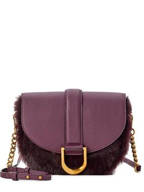 Scoop Plum Crossbody Bag with Gold Accents